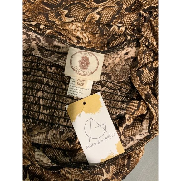 Muche Muchette Brown Snakeskin Print Long Sleeve Maxi Dress, One Size - Picture 7 of 7